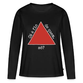 Cê é fio de quem, sô ? - T-shirt manches longues Premium bio Femme - noir - Devant - Julia (174cm)