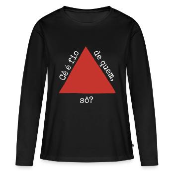 Cê é fio de quem, sô ? - T-shirt manches longues Premium bio Femme - noir - Devant - Julia (174cm)
