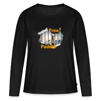 Paddle - T-shirt manches longues Premium bio Femme - noir - Devant - Julia (174cm)