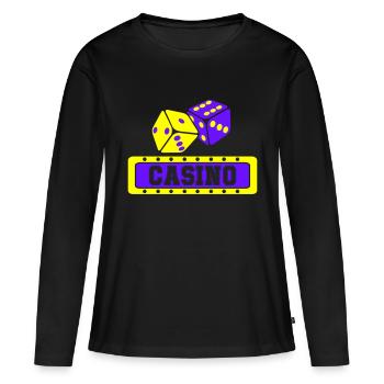 Würfel Casino - Frauen Premium Bio Langarmshirt - Schwarz - Vorne - Julia (174cm)