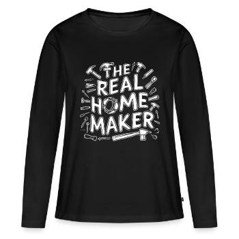 DIY and renovation design - Women's Premium Organic Long Sleeve Shirt - black - Front - Julia (174cm)