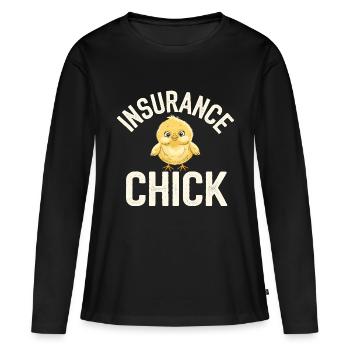 Humorous design for insurance women - Women's Premium Organic Long Sleeve Shirt - black - Front - Julia (174cm)