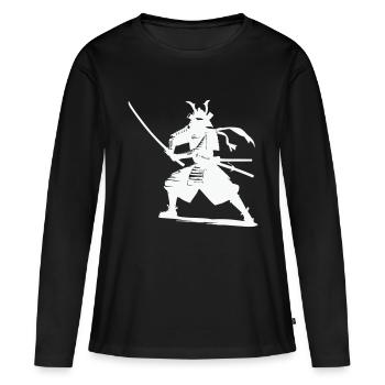 Samouraï - T-shirt manches longues Premium bio Femme - noir - Devant - Julia (174cm)
