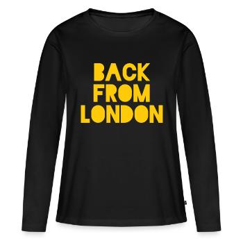 De retour de Londres - T-shirt manches longues Premium bio Femme - noir - Devant - Julia (174cm)