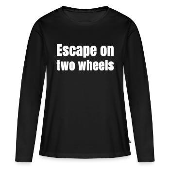 Évadez-vous sur deux roues - T-shirt manches longues Premium bio Femme - noir - Devant - Julia (174cm)
