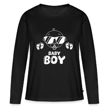 bébé - T-shirt manches longues Premium bio Femme - noir - Devant - Julia (174cm)
