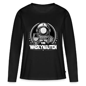 Logo Whiskynaut 2025 (Ordre de nuit) - T-shirt manches longues Premium bio Femme - noir - Devant - Julia (174cm)