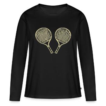 Raquettes - T-shirt manches longues Premium bio Femme - noir - Devant - Julia (174cm)