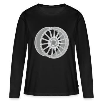 Bord - T-shirt manches longues Premium bio Femme - noir - Devant - Julia (174cm)