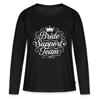 Équipe de soutien à la mariée - T-shirt manches longues Premium bio Femme - noir - Devant - Julia (174cm)