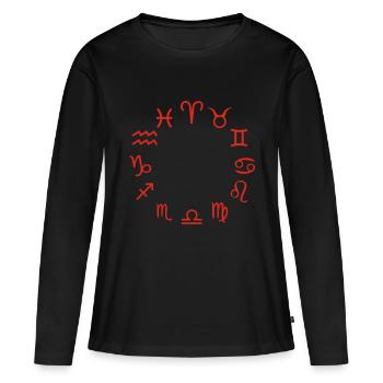 signe du zodiaque - T-shirt manches longues Premium bio Femme - noir - Devant - Julia (174cm)