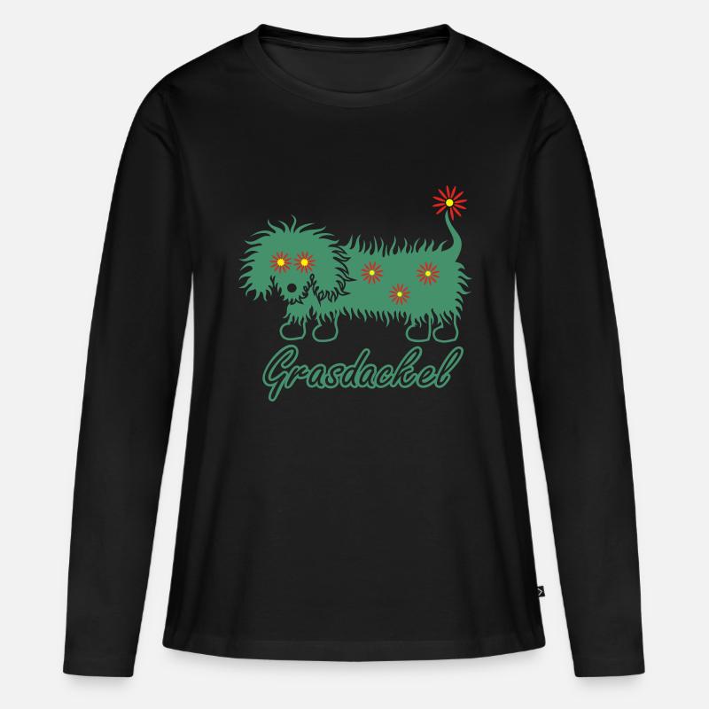 grasdackel 4 - Frauen Premium Bio Langarmshirt - Schwarz