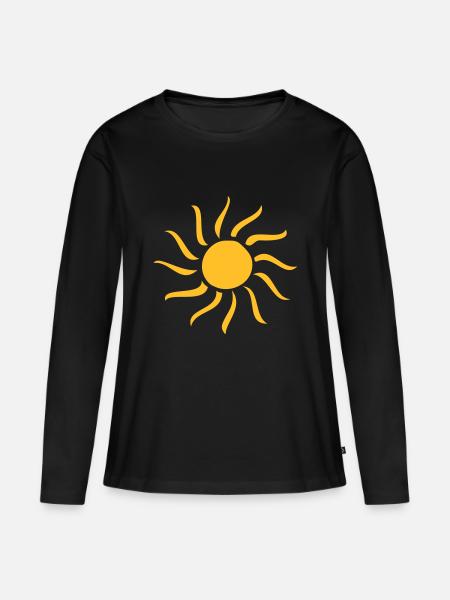 Sonne - Frauen Premium Bio Langarmshirt - Schwarz