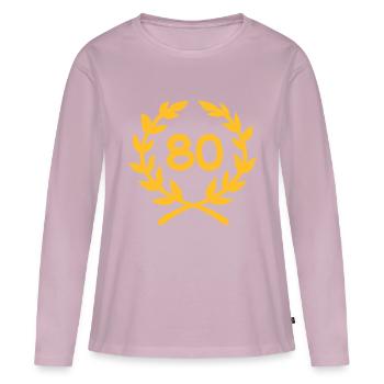 80 - Frauen Premium Bio Langarmshirt - Altrosa - Vorne - Julia (174cm)