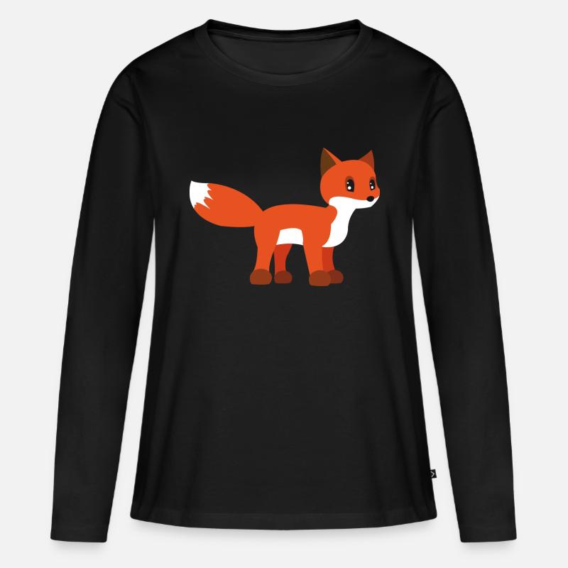 Fuchs - Frauen Premium Bio Langarmshirt - Schwarz