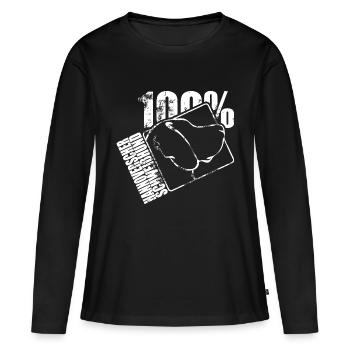 Hanovrien Hound 100 - T-shirt manches longues Premium bio Femme - noir - Devant - Julia (174cm)
