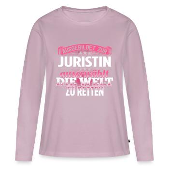 JURISTIN - Die Auserwählte - Frauen Premium Bio Langarmshirt - Altrosa - Vorne - Julia (174cm)