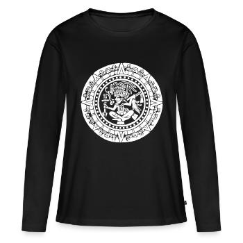 Calendrier maya - Blanc - T-shirt manches longues Premium bio Femme - noir - Devant - Julia (174cm)