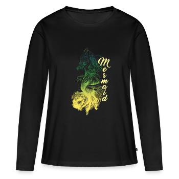 Sirène sirène sirène conte de fées - T-shirt manches longues Premium bio Femme - noir - Devant - Julia (174cm)