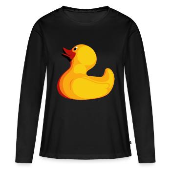 Quietscheente - Frauen Premium Bio Langarmshirt - Schwarz - Vorne - Julia (174cm)