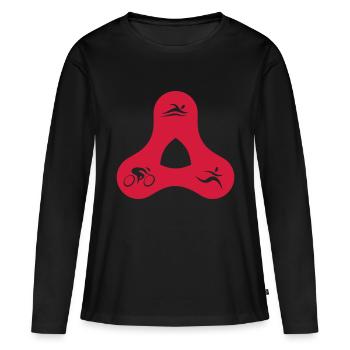 TRI triangle - T-shirt manches longues Premium bio Femme - noir - Devant - Julia (174cm)