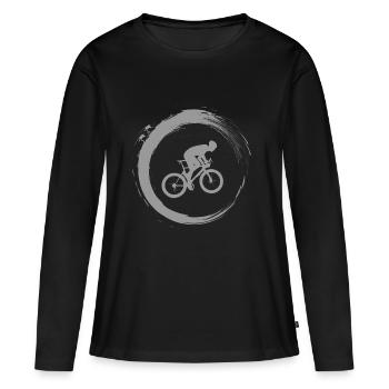 Vélo de course - T-shirt manches longues Premium bio Femme - noir - Devant - Julia (174cm)
