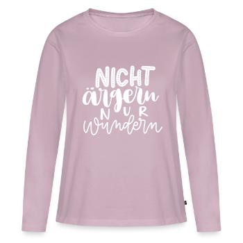 Do not fret, just wonder - Women's Premium Organic Long Sleeve Shirt - dusky pink - Front - Julia (174cm)