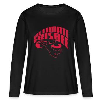 Ultimate Frisbee - Frauen Premium Bio Langarmshirt - Schwarz - Vorne - Julia (174cm)