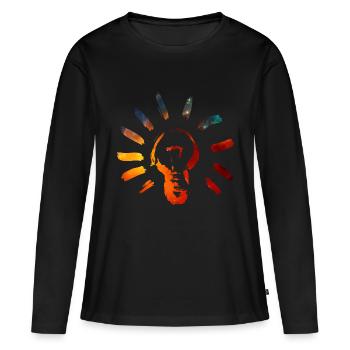 Lumière, méditation, illumination, ampoule, transe - T-shirt manches longues Premium bio Femme - noir - Devant - Julia (174cm)