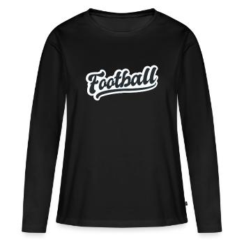 Football américain Ballon de rugby Sport Sport préféré - T-shirt manches longues Premium bio Femme - noir - Devant - Julia (174cm)