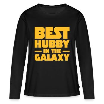 Best Hubby In The Galaxy - Women's Premium Organic Long Sleeve Shirt - black - Front - Julia (174cm)