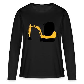 Bagger - Frauen Premium Bio Langarmshirt - Schwarz - Vorne - Julia (174cm)