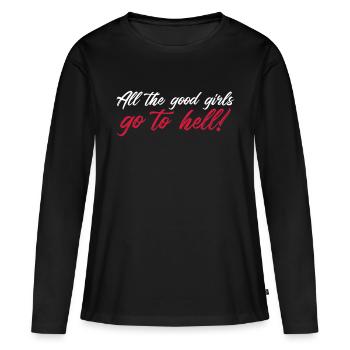 Toutes les bonnes filles vont en enfer Billie en disant une citation - T-shirt manches longues Premium bio Femme - noir - Devant - Julia (174cm)