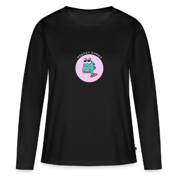 Nobody Cares - T-shirt manches longues Premium bio Femme - noir - Devant - Julia (174cm)
