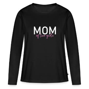 Mom of two girls-mother of two daughters - Women's Premium Organic Long Sleeve Shirt - black - Front - Julia (174cm)