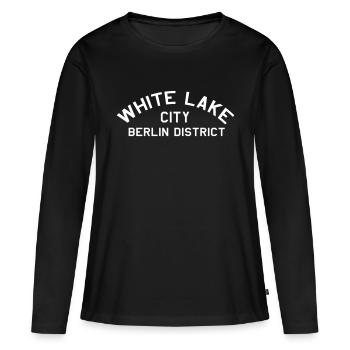 Berlin Weissensee - VILLE DU LAC BLANC - T-shirt manches longues Premium bio Femme - noir - Devant - Julia (174cm)