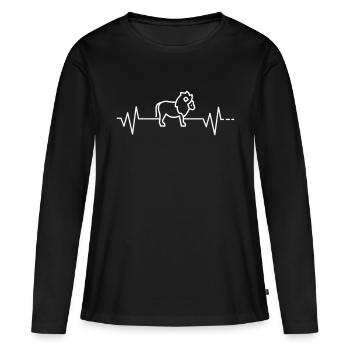 Battement de coeur crinière de lion roi de la crinière de lion de simba - T-shirt manches longues Premium bio Femme - noir - Devant - Julia (174cm)