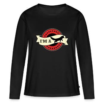 I’m a fox - Foxy lady - Clever fox - Brain Genius - T-shirt manches longues Premium bio Femme - noir - Devant - Julia (174cm)