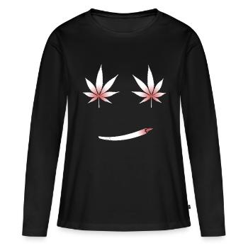 Hanfblatt - Frauen Premium Bio Langarmshirt - Schwarz - Vorne - Julia (174cm)