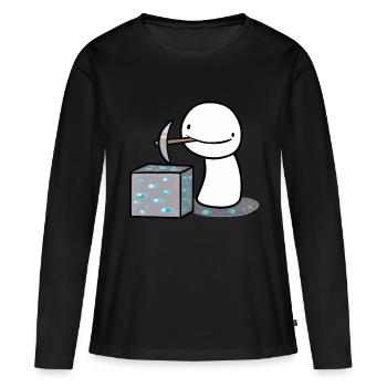 Exploitation minière de rêve - T-shirt manches longues Premium bio Femme - noir - Devant - Julia (174cm)