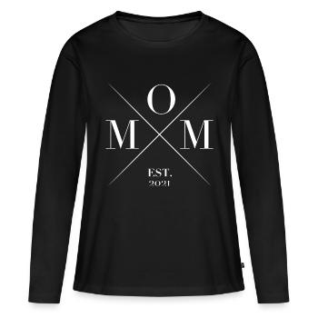 MOM EST 2021 Maman Maman Famille - T-shirt manches longues Premium bio Femme - noir - Devant - Julia (174cm)