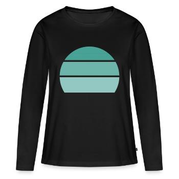 Blau - Sonnenuntergang - Frauen Premium Bio Langarmshirt - Schwarz - Vorne - Julia (174cm)
