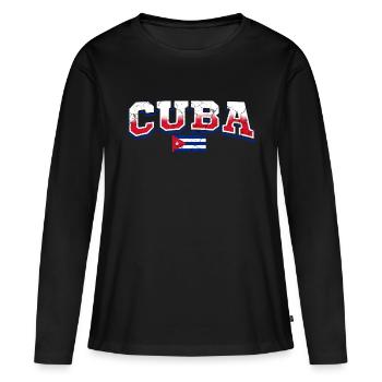 Cuba - T-shirt manches longues Premium bio Femme - noir - Devant - Julia (174cm)