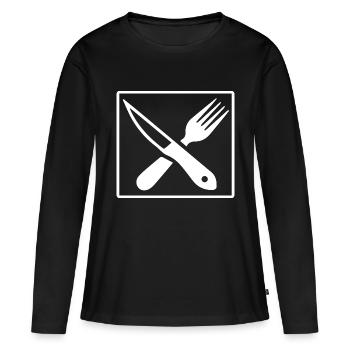 Cuisine cuisine cuisine cuisine Food Kitchen - T-shirt manches longues Premium bio Femme - noir - Devant - Julia (174cm)