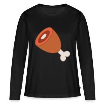 Cuisse de viande - T-shirt manches longues Premium bio Femme - noir - Devant - Julia (174cm)