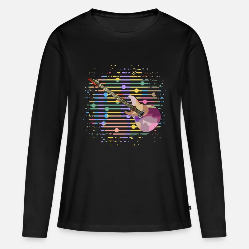 Gitarre - Frauen Premium Bio Langarmshirt - Schwarz