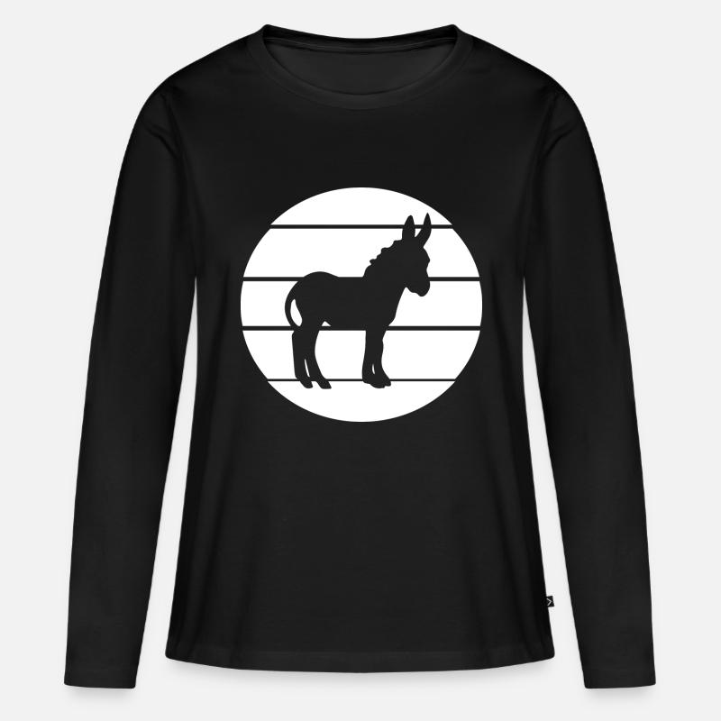 Asino Esel - Maglia a maniche lunghe ecologica premium da donna - nero