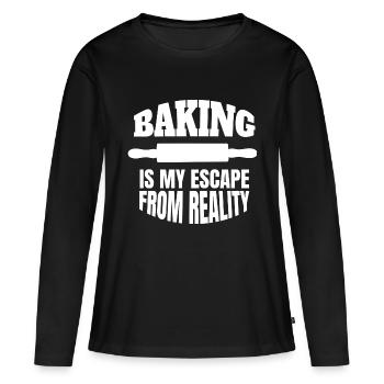 Boulangerie Boulangerie Boulangerie Confiserie Confiserie - T-shirt manches longues Premium bio Femme - noir - Devant - Julia (174cm)