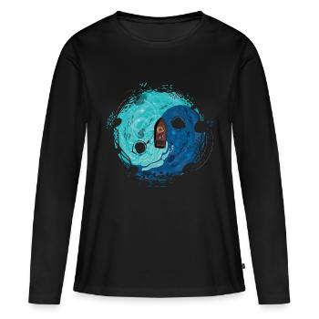 Eau d’harmonie - T-shirt manches longues Premium bio Femme - noir - Devant - Julia (174cm)