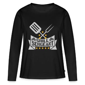 Grill Sergeant Barbecue Grillfest - Frauen Premium Bio Langarmshirt - Schwarz - Vorne - Julia (174cm)